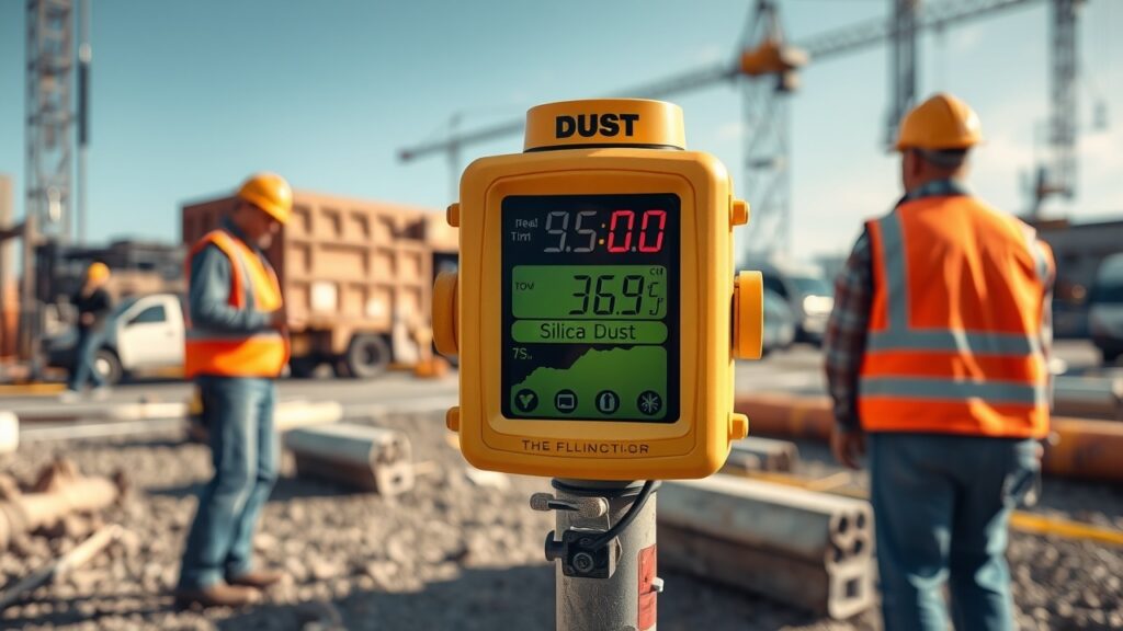 silica monitoring dust levels construction site